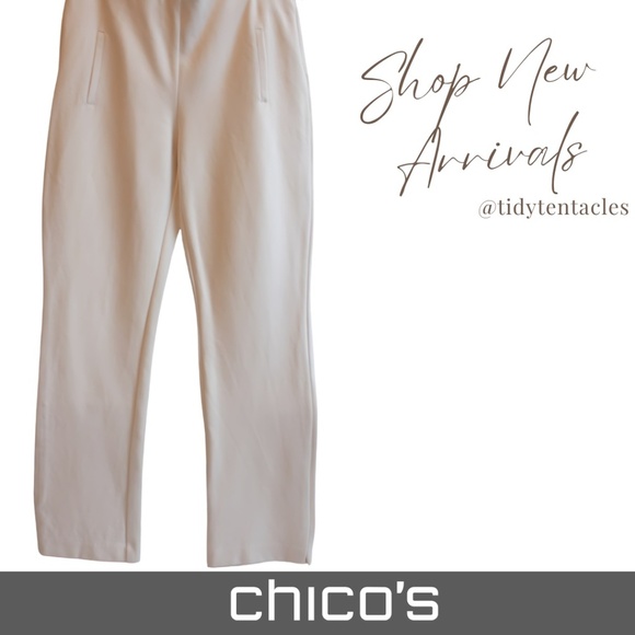 Chico's Elegant Cream Pants Size 10 - Picture 1 of 3